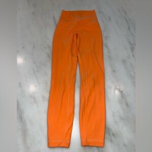 Lululemon align high rise leggings 25” orange soda sz 0